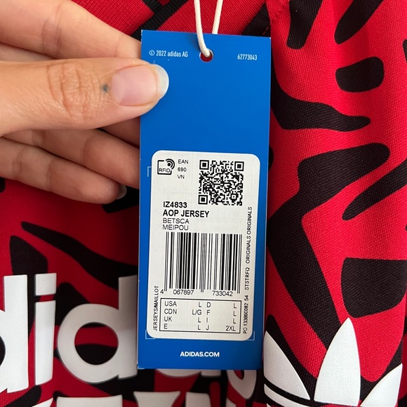 Adidas Originals Allover Print Jersey - Red - Picture 5 of 7